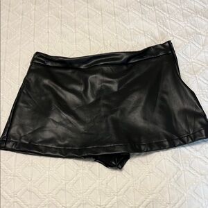 Black Faux Leather Women's Shorts